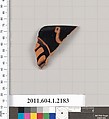 Terracotta rim fragment of a kylix (drinking cup), Terracotta, Greek, Attic