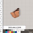 Terracotta rim fragment of a kylix (drinking cup), Terracotta, Greek, Attic