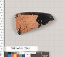 Terracotta rim fragment of a kylix (drinking cup), Terracotta, Greek, Attic
