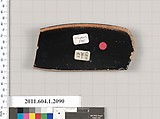 Terracotta rim fragment of a kylix (drinking cup), Attributed to the Telephos Painter [DvB], Terracotta, Greek, Attic