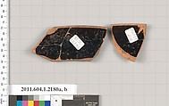Terracotta rim fragments of a kylix (drinking cup), Terracotta, Greek, Attic