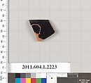 Terracotta rim fragment of a kylix (drinking cup), Terracotta, Greek, Attic