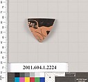 Terracotta rim fragment of a kylix (drinking cup), Terracotta, Greek, Attic