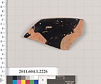 Terracotta rim fragment of a kylix (drinking cup), Terracotta, Greek, Attic