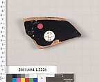 Terracotta rim fragment of a kylix (drinking cup), Terracotta, Greek, Attic