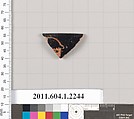 Terracotta rim fragment of a kylix (drinking cup), Terracotta, Greek, Attic