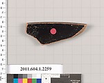 Terracotta rim fragment of a kylix (drinking cup), Terracotta, Greek, Attic