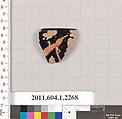 Terracotta rim fragment of a kylix (drinking cup), Terracotta, Greek, Attic