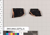 Terracotta rim fragments of kylikes (drinking cups), Terracotta, Greek, Attic