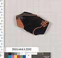 Terracotta fragment of a kylix (drinking cup), Terracotta, Greek, Attic