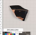 Terracotta rim fragment of a kylix (drinking cup), Terracotta, Greek, Attic