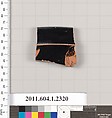 Terracotta rim fragment of a kylix (drinking cup), Terracotta, Greek, Attic