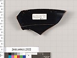Terracotta rim fragment of a kylix (drinking cup), Attributed to the Carlsruhe Painter [DvB], Terracotta, Greek, Attic