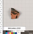 Terracotta fragment of a kylix (drinking cup), Terracotta, Greek, Attic