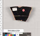 Terracotta rim fragment of a kylix (drinking cup), Terracotta, Greek, Attic