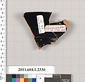 Terracotta rim fragment of a kylix (drinking cup), Attributed to the Carlsruhe Painter [DvB], Terracotta, Greek, Attic