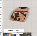 Terracotta rim fragment of a kylix (drinking cup), Terracotta, Greek, Attic