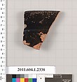 Terracotta rim fragment of a kylix (drinking cup), Terracotta, Greek, Attic
