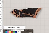 Terracotta fragment of a kylix (drinking cup), Terracotta, Greek, Attic