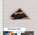 Terracotta fragment of a kylix (drinking cup), Terracotta, Greek, Attic