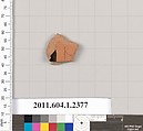 Terracotta fragment of a kylix (drinking cup), Terracotta, Greek, Attic