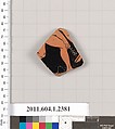 Terracotta fragment of a kylix (drinking cup), Terracotta, Greek, Attic