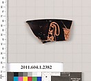Terracotta rim fragment of a kylix (drinking cup), Terracotta, Greek, Attic
