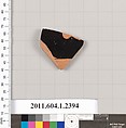 Terracotta fragment of a kylix (drinking cup), Terracotta, Greek, Attic