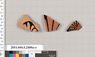 Terracotta fragments of kylikes (drinking cups), Terracotta, Greek, Attic