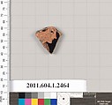Terracotta fragment of a kylix (drinking cup), Terracotta, Greek, Attic