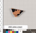Terracotta fragment of a kylix (drinking cup), Terracotta, Greek, Attic