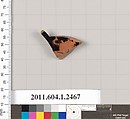 Terracotta fragment of a kylix (drinking cup), Terracotta, Greek, Attic