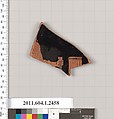 Terracotta fragment of a kylix (drinking cup), Terracotta, Greek, Attic