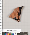 Terracotta fragment of a kylix (drinking cup), Terracotta, Greek, Attic