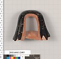 Terracotta fragment of a kylix (drinking cup), Terracotta, Greek, Attic