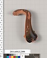 Terracotta fragment of a kylix (drinking cup), Terracotta, Greek, Attic