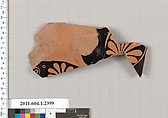 Terracotta fragment of a kylix (drinking cup), Terracotta, Greek, Attic