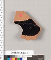 Terracotta rim fragment of a kylix (drinking cup), Terracotta, Greek, Attic