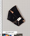 Terracotta fragment of a kylix (drinking cup), Terracotta, Greek, Attic
