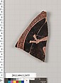 Terracotta fragment of a kylix (drinking cup), Terracotta, Greek, Attic