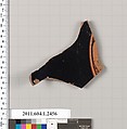 Terracotta fragment of a kylix (drinking cup), Terracotta, Greek, Attic