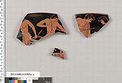 Terracotta fragments of a kylix (drinking cup), Terracotta, Greek, Attic