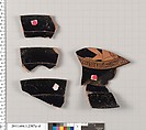 Terracotta rim fragments of a kylix (drinking cup), Terracotta, Greek, Attic