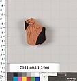 Terracotta fragment of a kylix (drinking cup), Terracotta, Greek, Attic