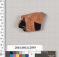 Terracotta fragment of a kylix (drinking cup), Terracotta, Greek, Attic