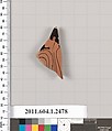 Terracotta fragment of a kylix (drinking cup), Terracotta, Greek, Attic