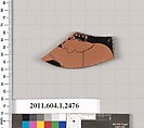 Terracotta fragment of a kylix (drinking cup), Terracotta, Greek, Attic