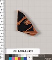 Terracotta fragment of a kylix (drinking cup), Terracotta, Greek, Attic