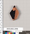 Terracotta fragment of a kylix (drinking cup), Terracotta, Greek, Attic