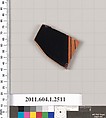 Terracotta fragment of a kylix (drinking cup), Terracotta, Greek, Attic